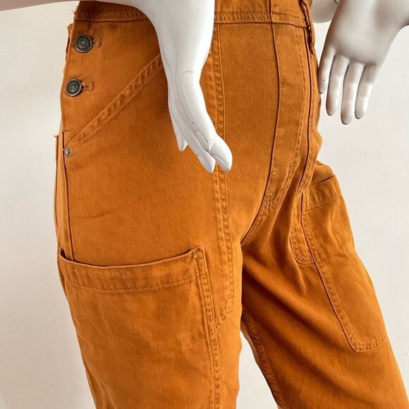 New We The Free Way Back Overall Brown Relaxed Fit S - Picture 8 of 11